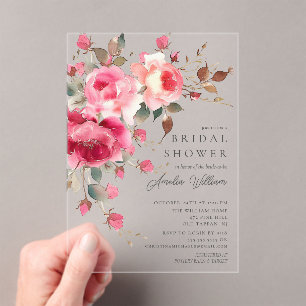 Invitation à la douche nuptiale en fleurs bleues