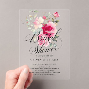 Invitation à la douche nuptiale en fleurs bleues