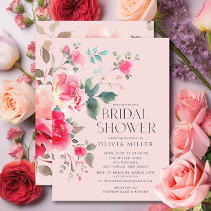 Invitation à la douche nuptiale en fleurs bleues