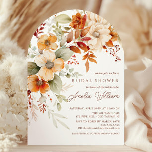 Invitation à la douche nuptiale en fleurs d'automn