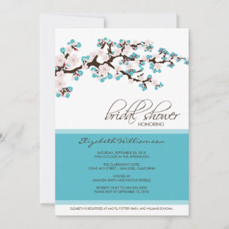 Invitation à la douche nuptiale en fleurs de ceris