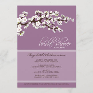 Invitation à la douche nuptiale en fleurs de ceris