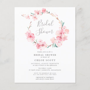 Invitation à la douche nuptiale en fleurs de ceris