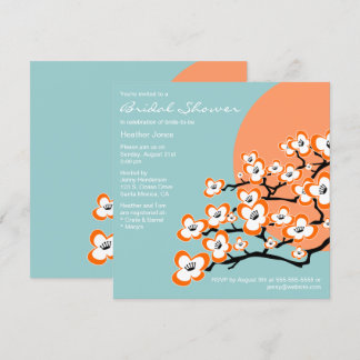 Invitation à la douche nuptiale en fleurs de ceris