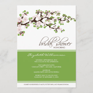 Invitation à la douche nuptiale en fleurs de ceris