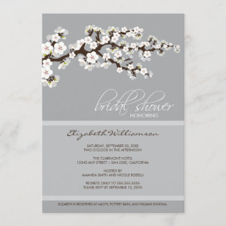 Invitation à la douche nuptiale en fleurs de ceris