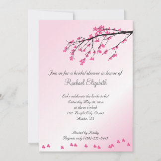 Invitation à la douche nuptiale en fleurs de ceris