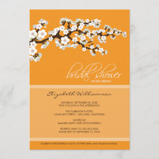 Invitation à la douche nuptiale en fleurs de ceris
