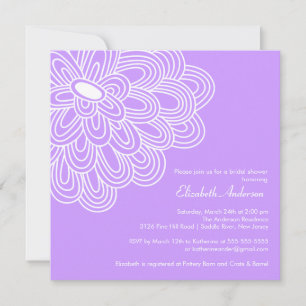 Invitation à la douche nuptiale en fleurs gras vio