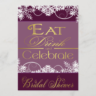 Invitation à la douche nuptiale en noir violet et