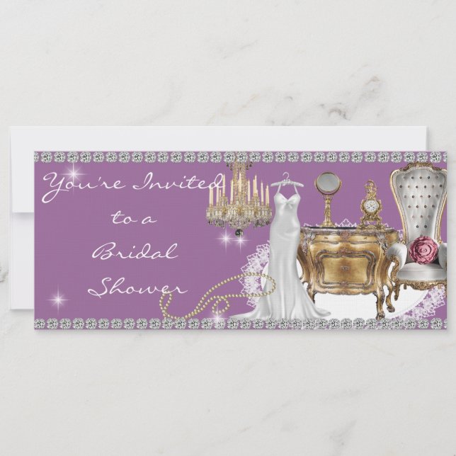 Invitation à la douche nuptiale entourée de Diaman (Devant)