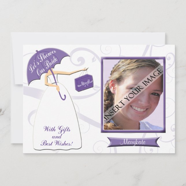 Invitation à la douche nuptiale et Carte photo (Devant)