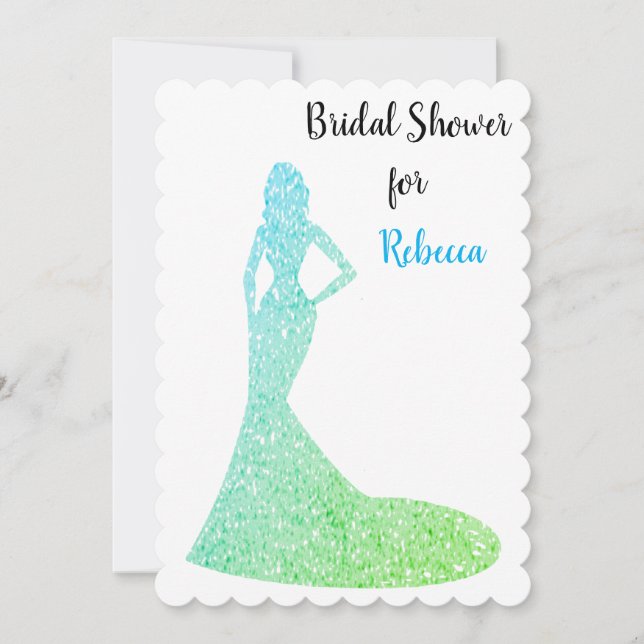 Invitation à la douche nuptiale - Étincelle et écl (Devant)
