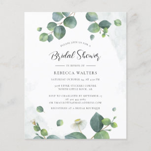 Invitation à la douche nuptiale Eucalyptus