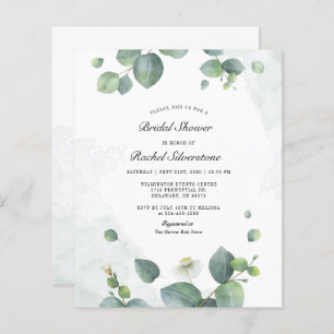 Invitation à la douche nuptiale Eucalyptus Budget