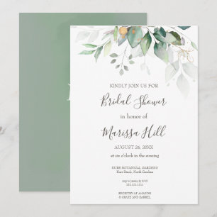 Invitation à la douche nuptiale Eucalyptus Sage El