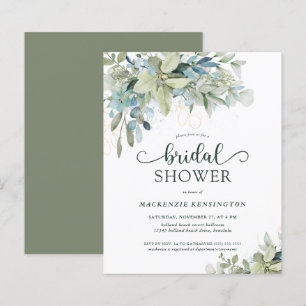 Invitation à la douche nuptiale Eucalyptus vert BU
