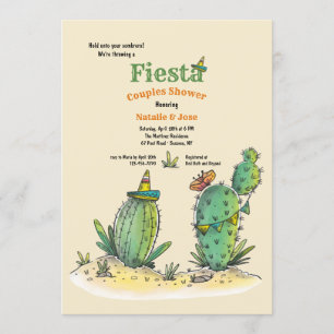 Invitation à la douche nuptiale Fiesta Cactus