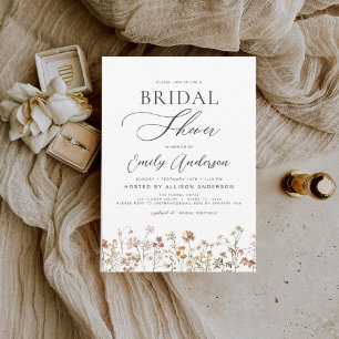 Invitation à la douche nuptiale Fleur sauvage Boho