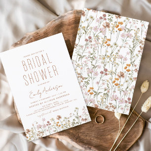 Invitation à la douche nuptiale Fleur sauvage Boho