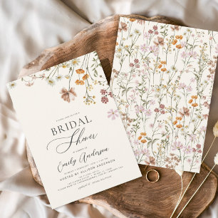 Invitation à la douche nuptiale Fleur sauvage Boho