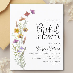 Invitation à la douche nuptiale Fleur sauvage Boho