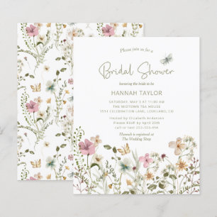 Invitation à la douche nuptiale Fleur sauvage Boho