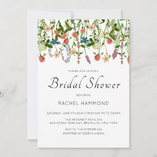 Invitation à la douche nuptiale Fleur sauvage bota