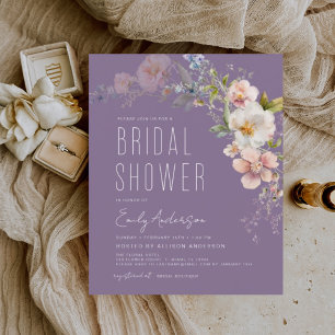 Invitation à la douche nuptiale Fleur sauvage viol