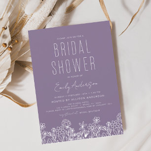 Invitation à la douche nuptiale Fleur sauvage viol