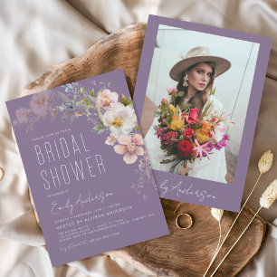 Invitation à la douche nuptiale Fleur sauvage viol