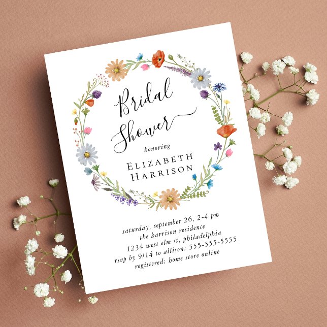 Invitation à la douche nuptiale fleurie Boho Budge (Créateur téléchargé)