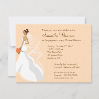 Invitation à la douche nuptiale Flirty Peach