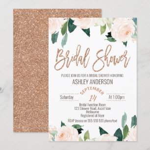 Invitation à la douche nuptiale Floral Rose