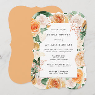 Invitation à la douche nuptiale Floral Rose d'auto