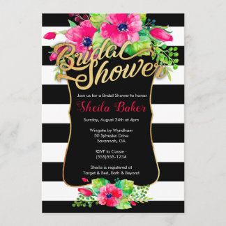 Invitation à la douche nuptiale - Floral Stried