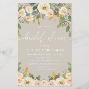 Invitation à la douche nuptiale florale