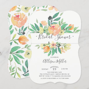 Invitation à la douche nuptiale florale