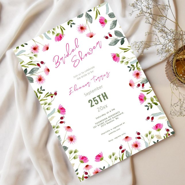 Invitation à la douche nuptiale florale (Créateur téléchargé)