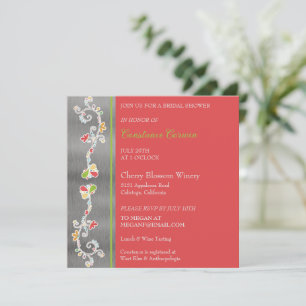 Invitation à la douche nuptiale florale