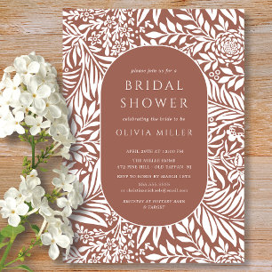 Invitation à la douche nuptiale florale à feuilles