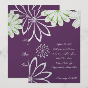 Invitation à la douche nuptiale florale d'Eggplant