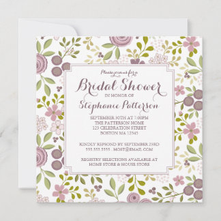 Invitation à la douche nuptiale florale du printem