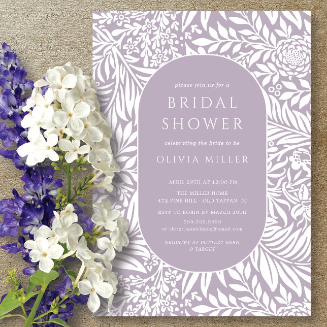 Invitation à la douche nuptiale florale Lavender L (Créateur téléchargé)