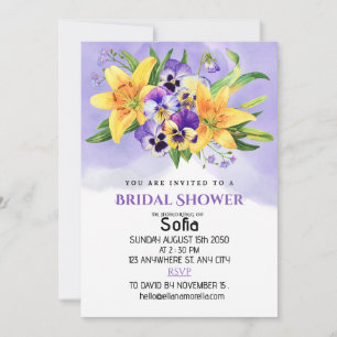 Invitation à la douche nuptiale florale - Lily et 