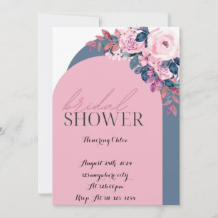 invitation à la douche nuptiale, florale, numériqu