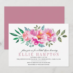 Invitation à la douche nuptiale florale violette m