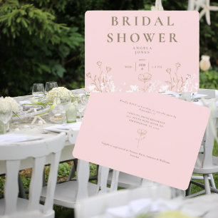 Invitation à la douche nuptiale flush White & Gold