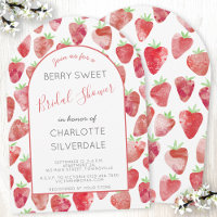 Invitation à la douche nuptiale fraise