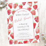 Invitation à la douche nuptiale fraise<br><div class="desc">Cute et moderne aquarelle fraise baies douce nuptiale invitation à la douche. Les caractéristiques de dos correspondent au texte et plus de fraises pour une aide supplémentaire de la gentillesse. Customisez le texte pour convenir à votre célébration. Art original de Nic Squirrell</div>